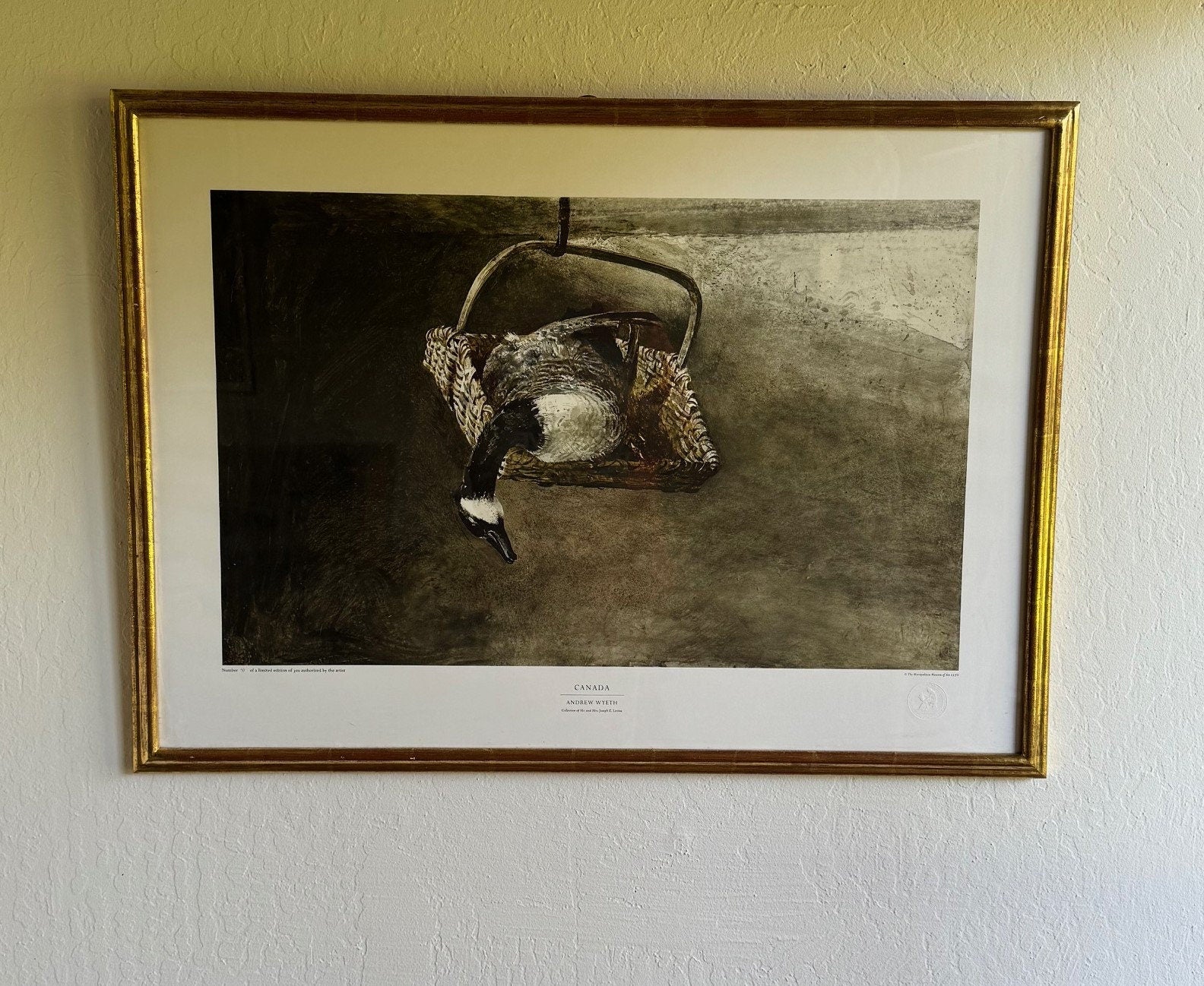 1976 Andrew Wyeth Limited Edition Collotype: “Canada”, Framed