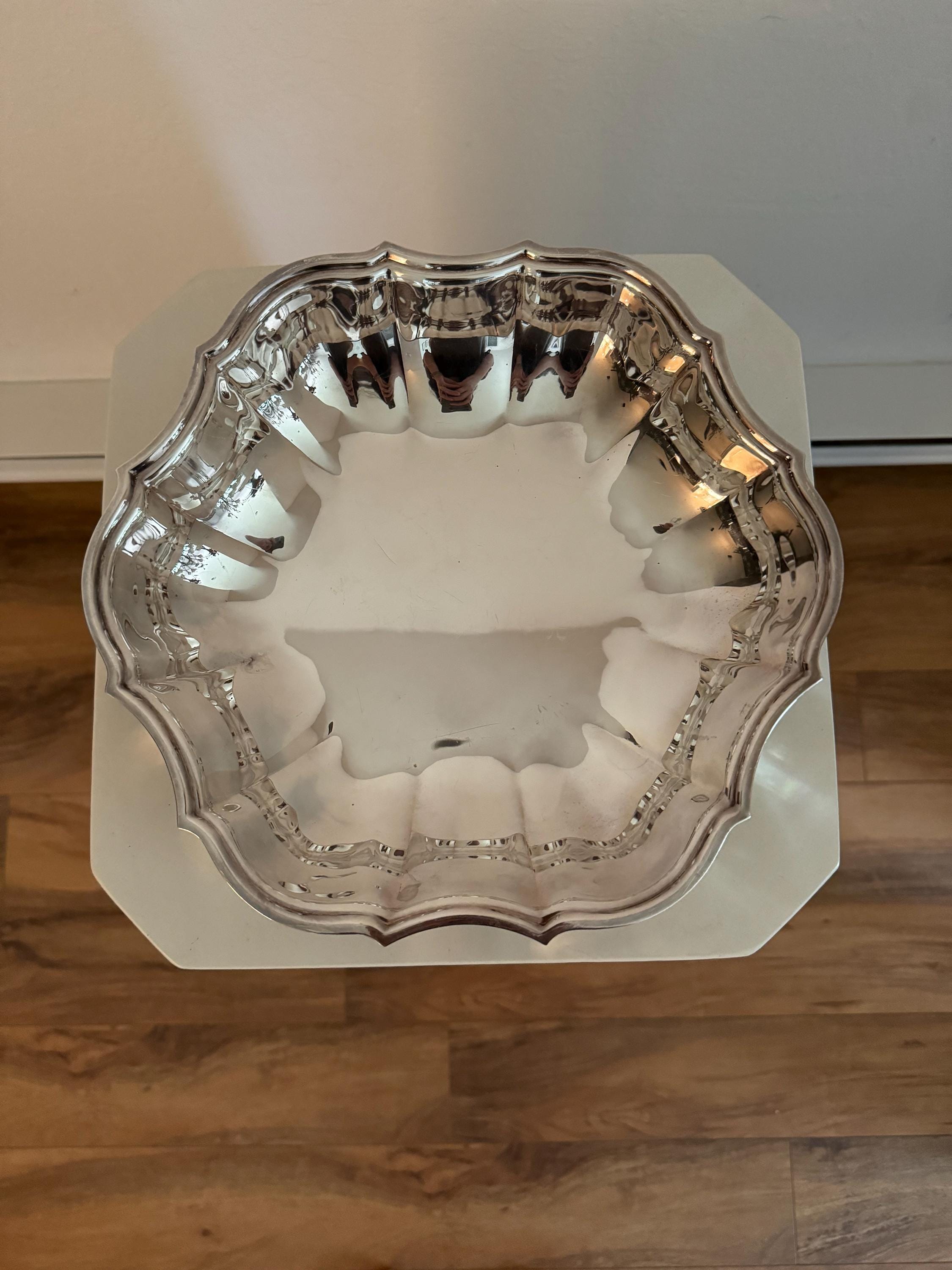 ANTIQUE 1883 FB Rogers Silver Co Hexagonal Silver-Plated Dish #611