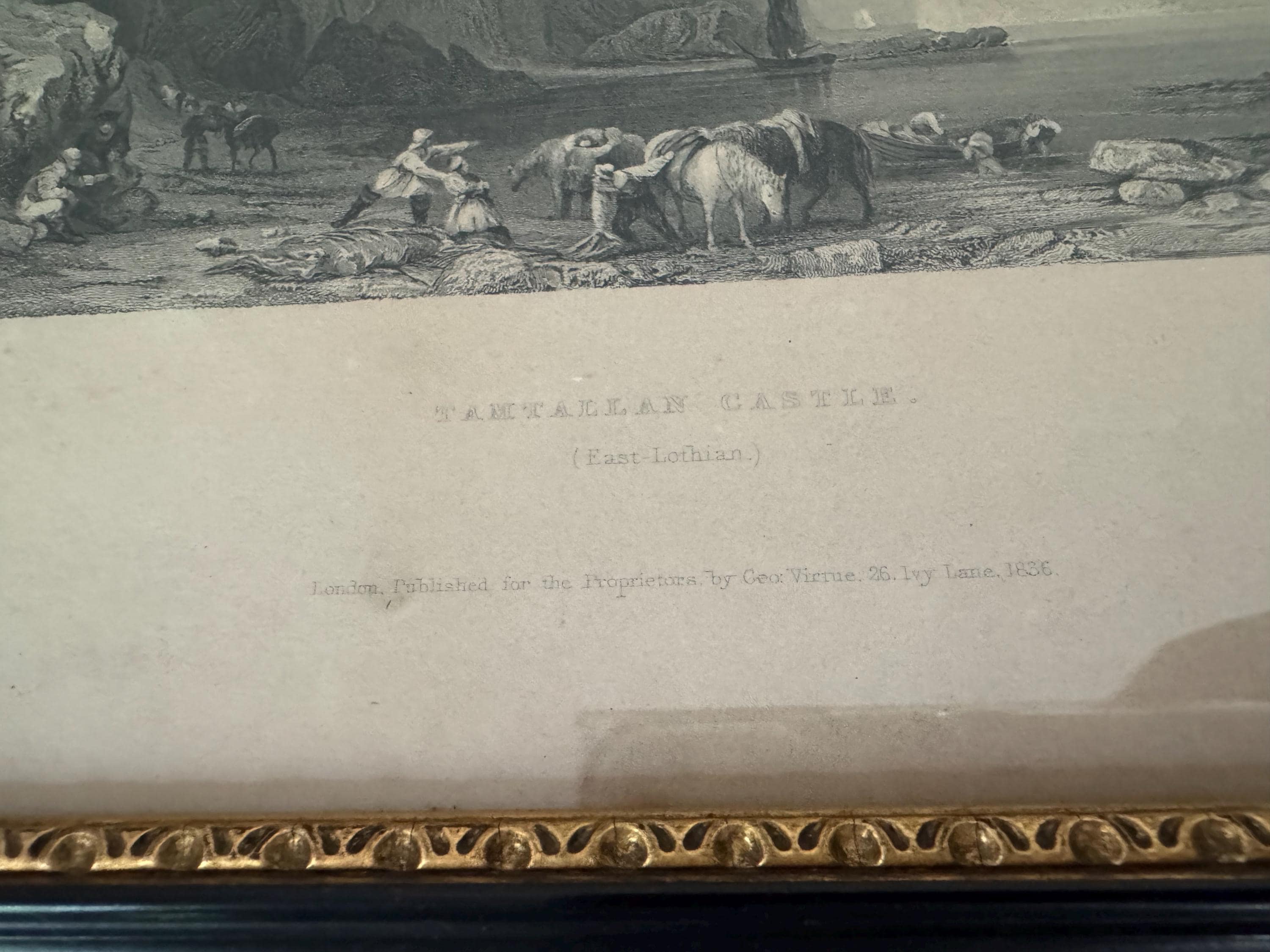 Antique Etching of Tantallon Castle – Thomas Allom & R. Sands – Framed 19th Century Engraving