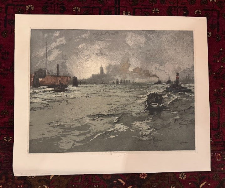 View from the Elbe River toward Kehrwiederspitze, Hamburg, Germany, c. 1920s