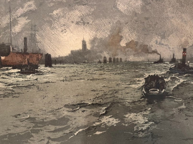 View from the Elbe River toward Kehrwiederspitze, Hamburg, Germany, c. 1920s