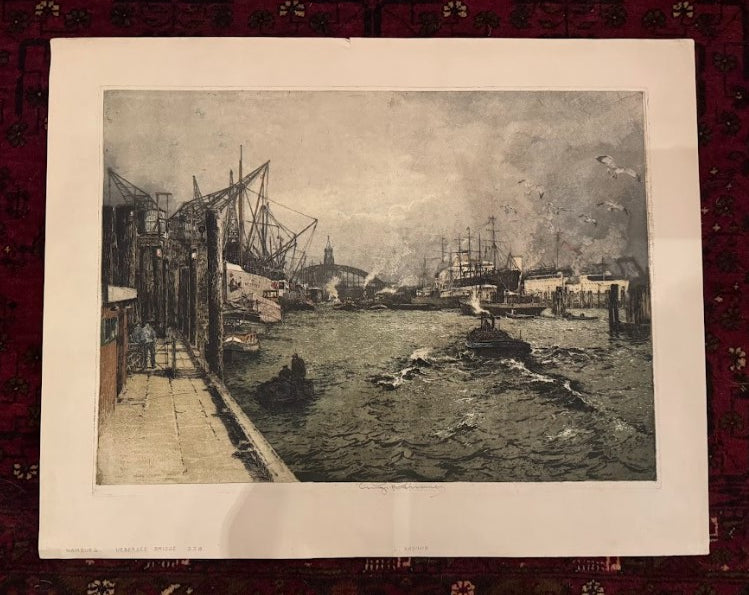 Übersee Bridge, Hamburg (“Hamburg in Fog”), Proof (VR), c. 1920s