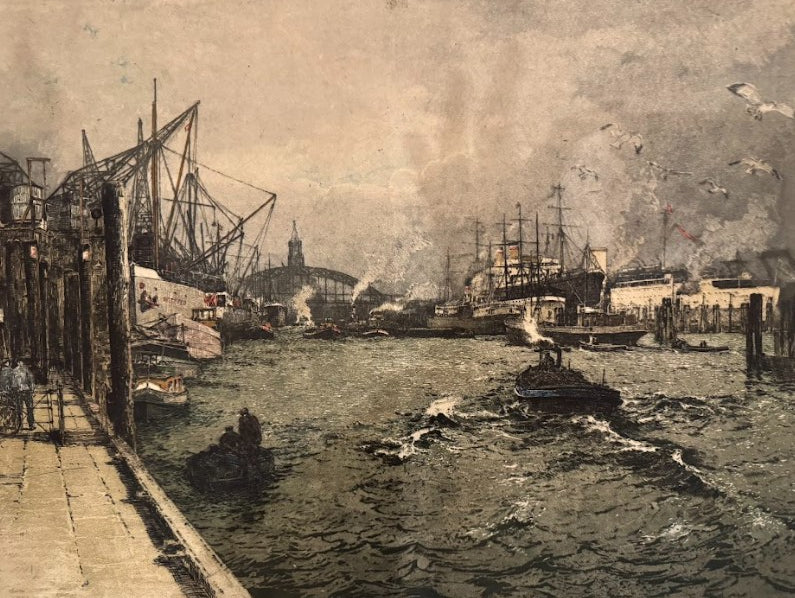 Übersee Bridge, Hamburg (“Hamburg in Fog”), Proof (VR), c. 1920s