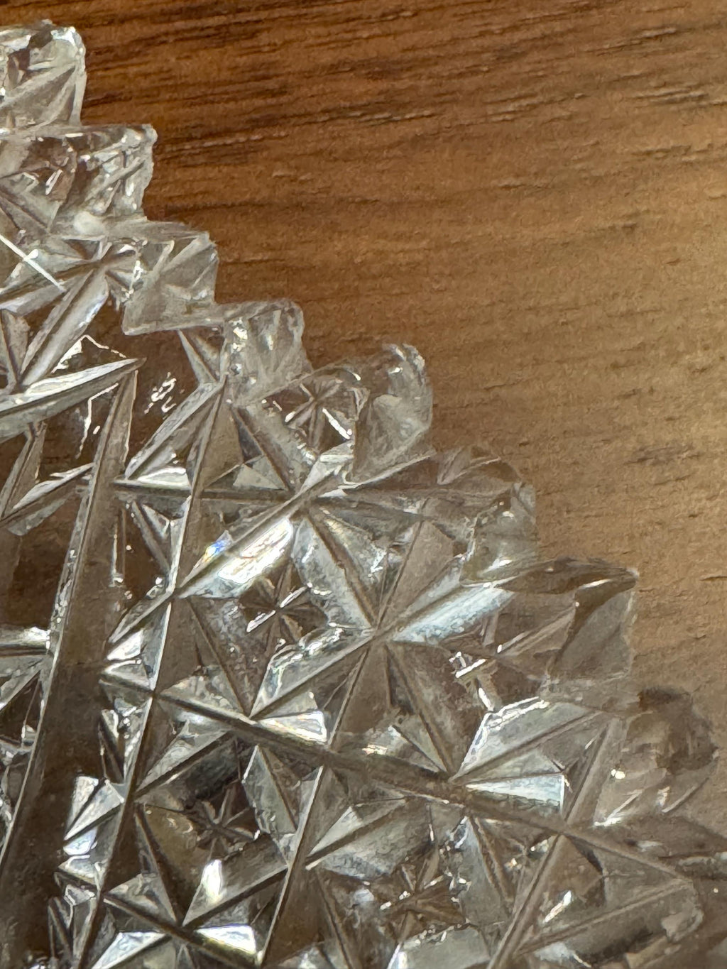 American Brilliant Period Cut Crystal 6" Dish, Hobstars Pattern, c.1910