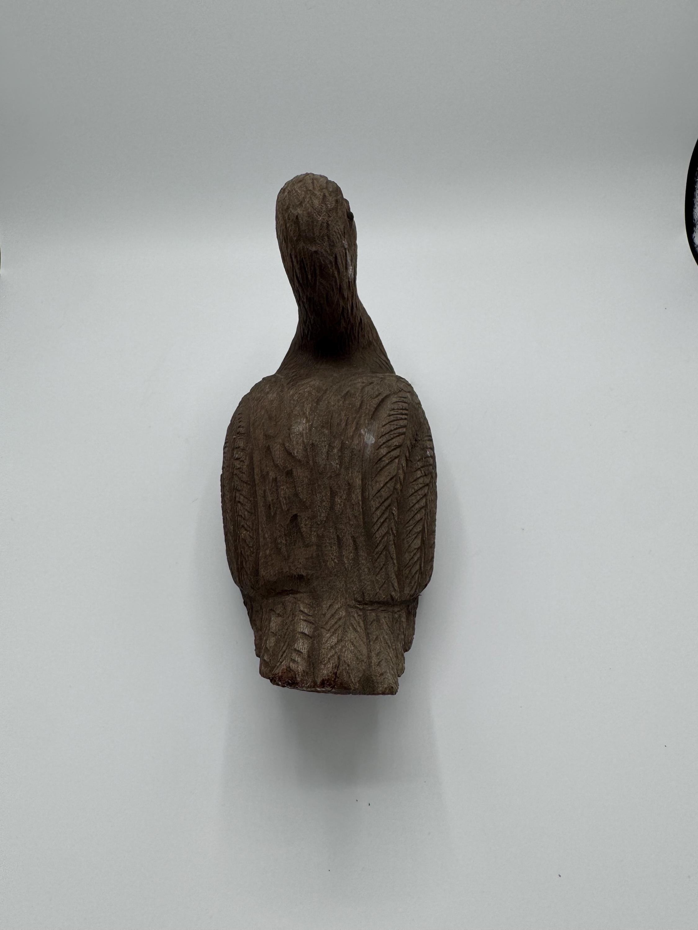 Hand-Carved Wooden Duck Figurine