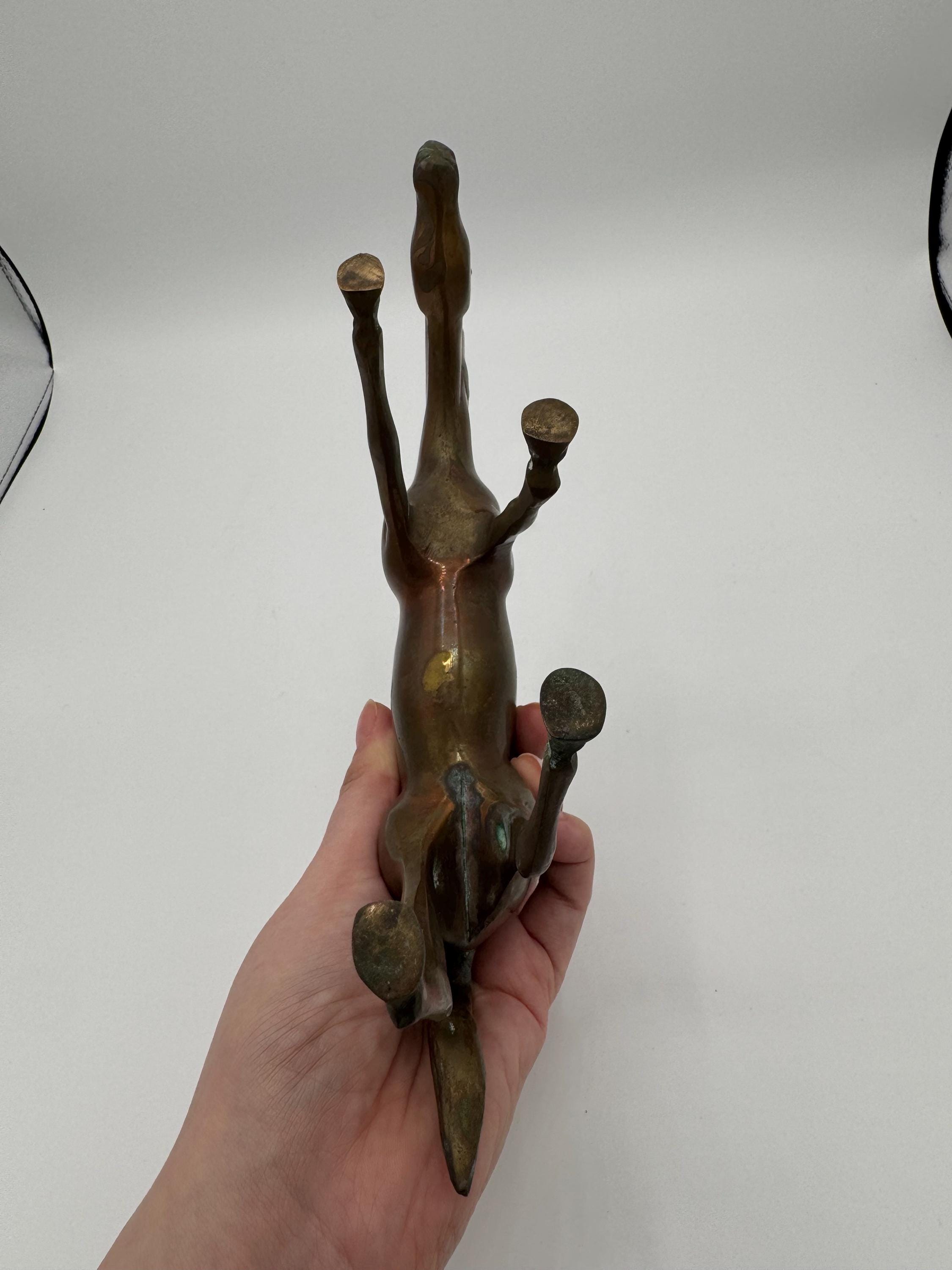Vintage Bronze Horse Figurine – Grazing Pose