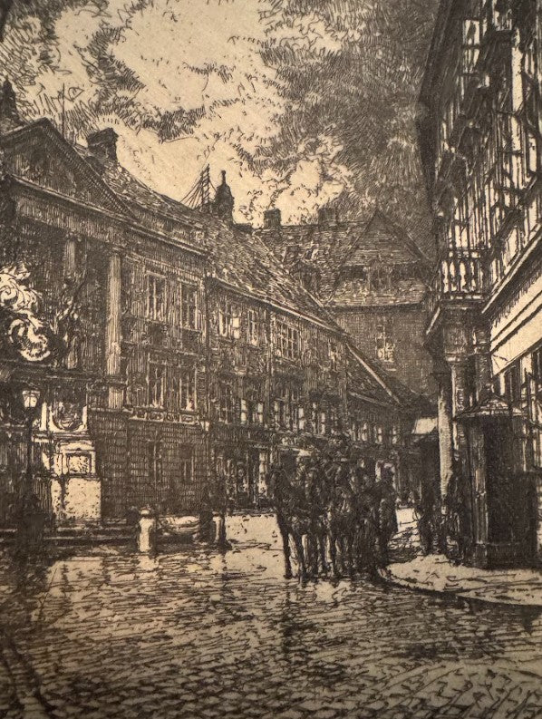 Hauptplatz, Baden bei Wien (Baden near Vienna), Artist Proof, April 1918