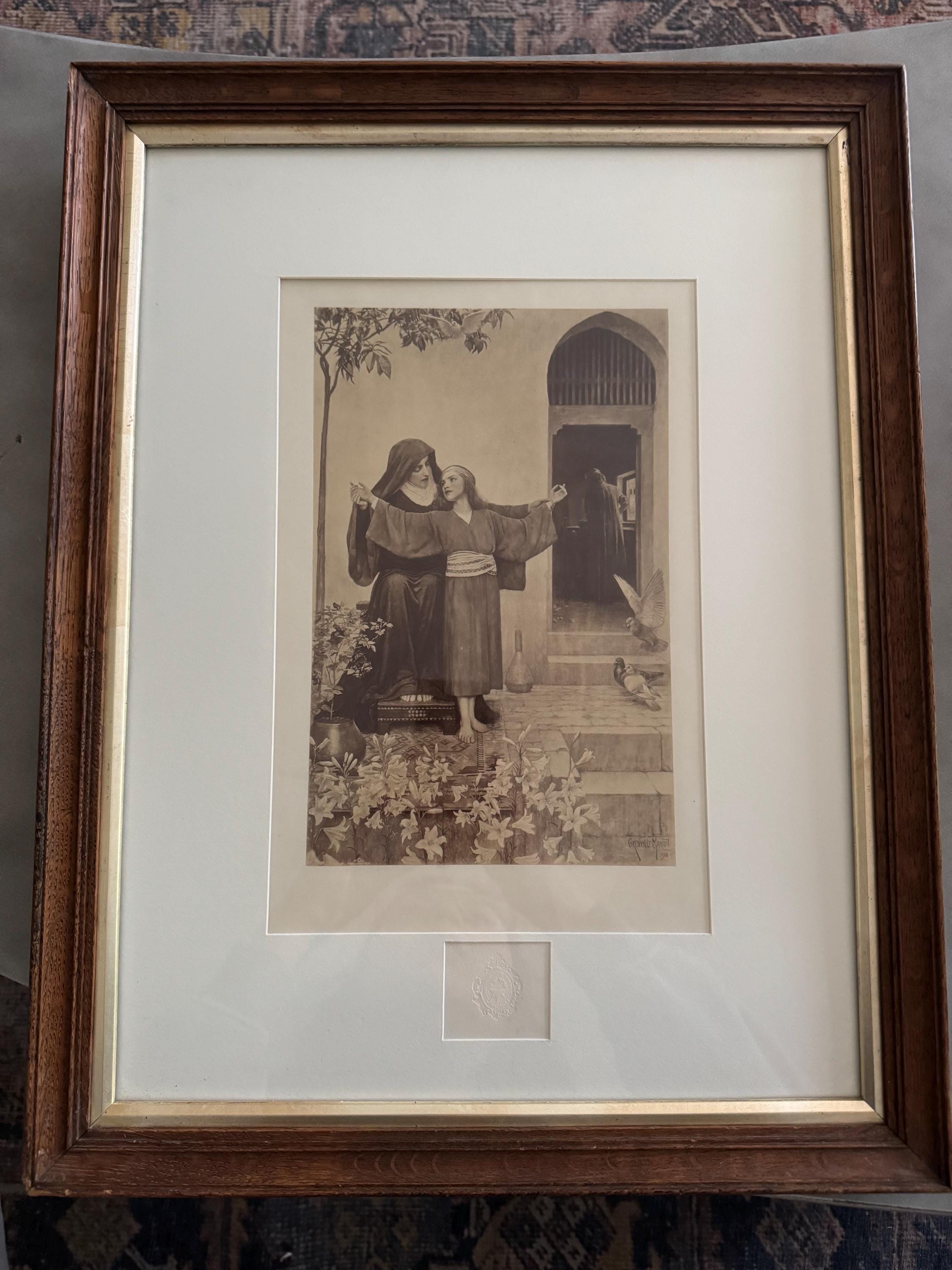 Love Divine- Print by George Henry Grenville Manton, 1910 — Framed Religious Art, Embossed Publisher’s Mark