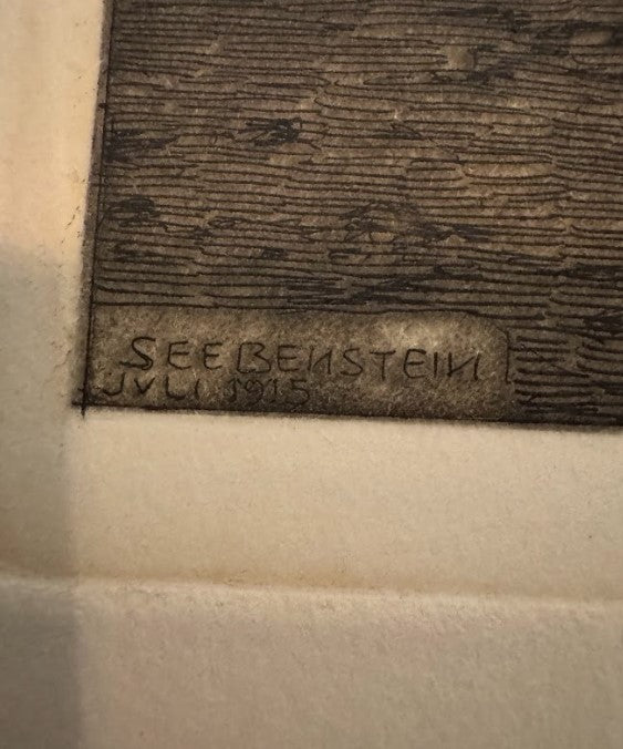 Seebenstein Castle Courtyard, Austria, 1915 — Large Etching with Aquatint