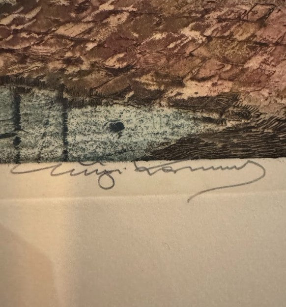 Seebenstein Castle Courtyard, Austria, 1915 — Large Etching with Aquatint