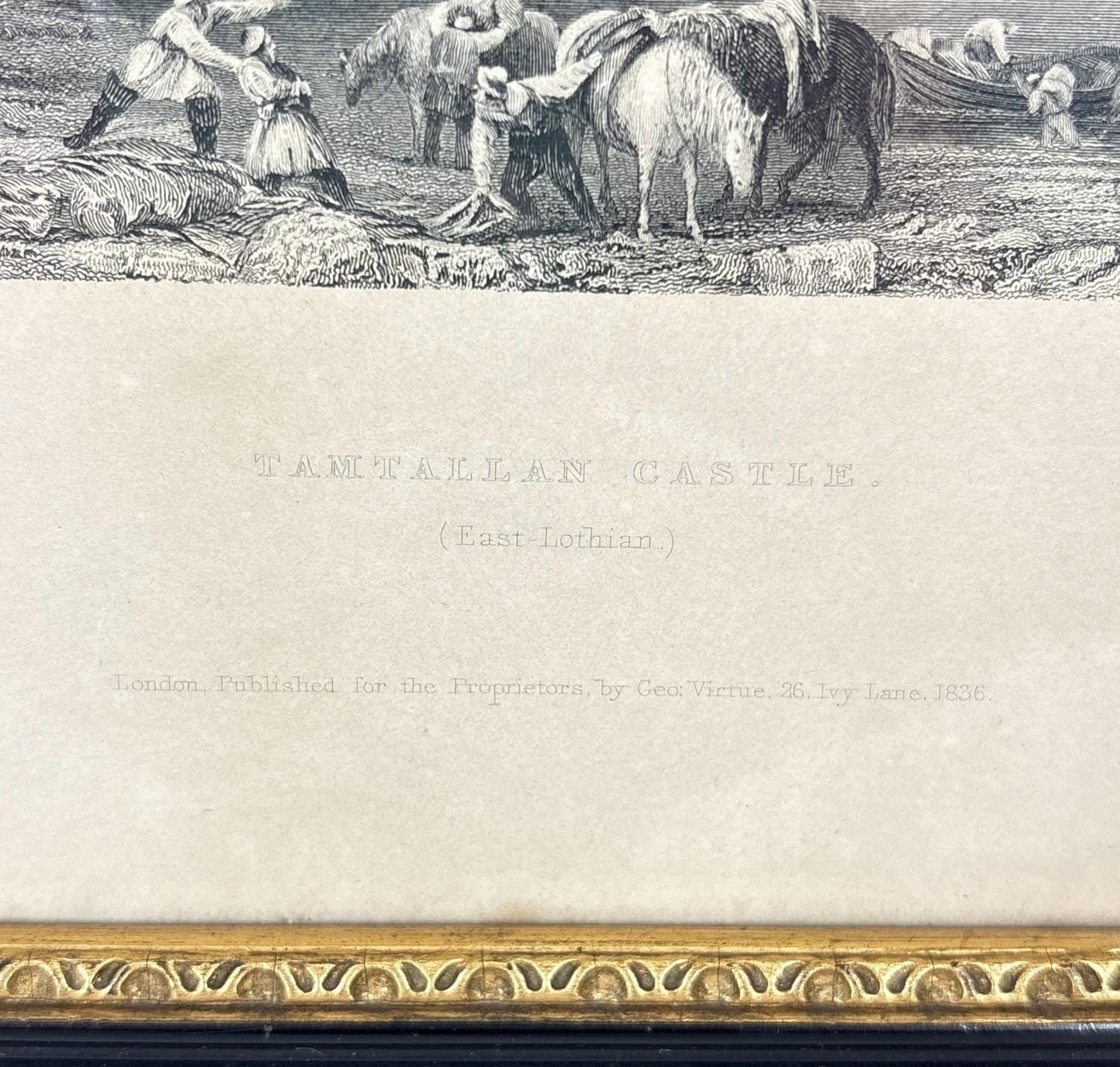 Antique Etching of Tantallon Castle – Thomas Allom & R. Sands – Framed 19th Century Engraving