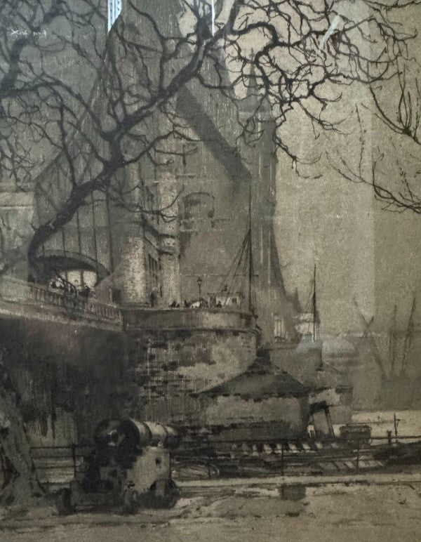 Lower Bridge, London, 1925, Framed