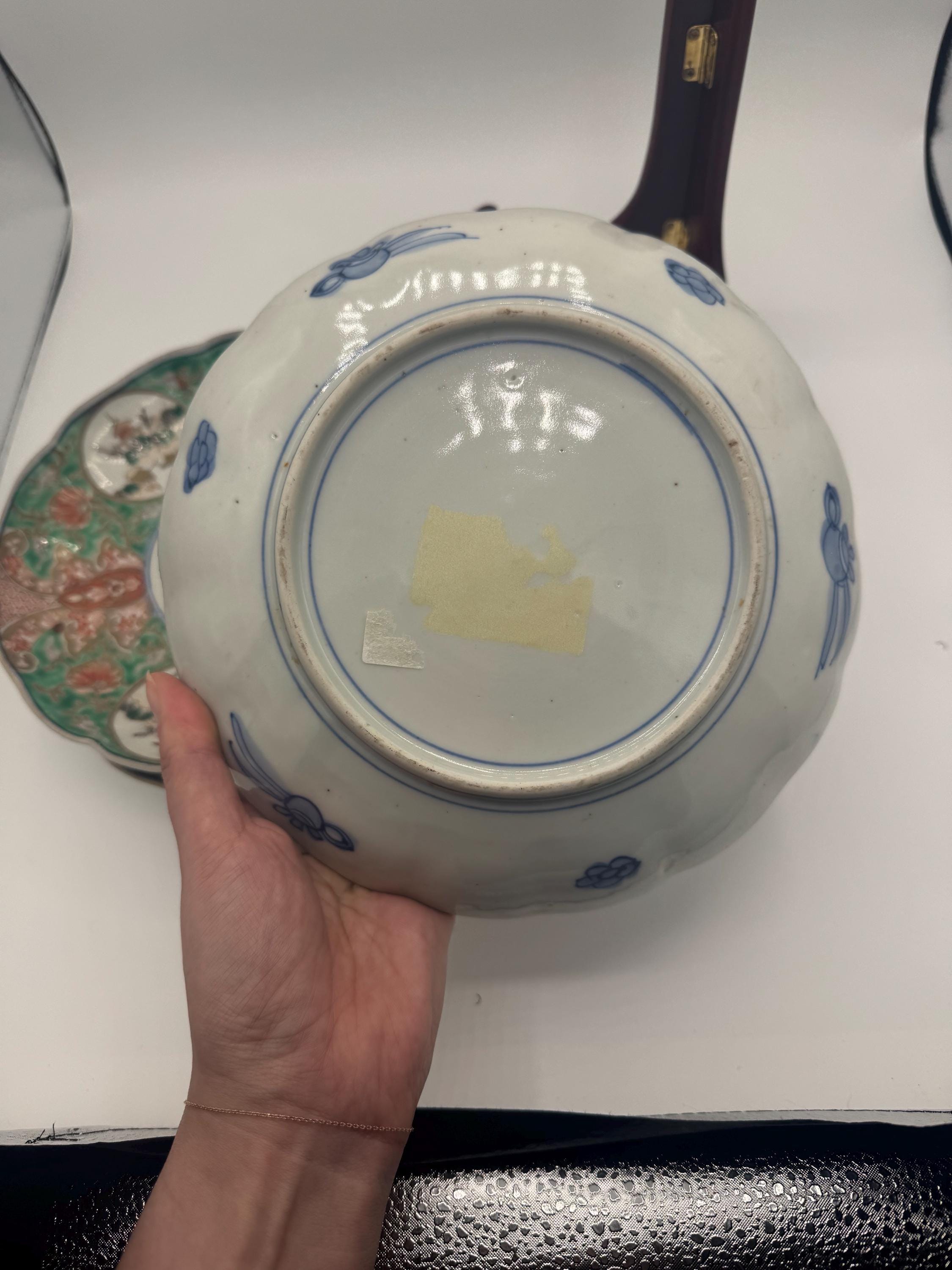 Antique Japanese Imari Porcelain Plate | Green Glaze | Horse & Man Design | c. 1850–1880 [Price PER Plate]