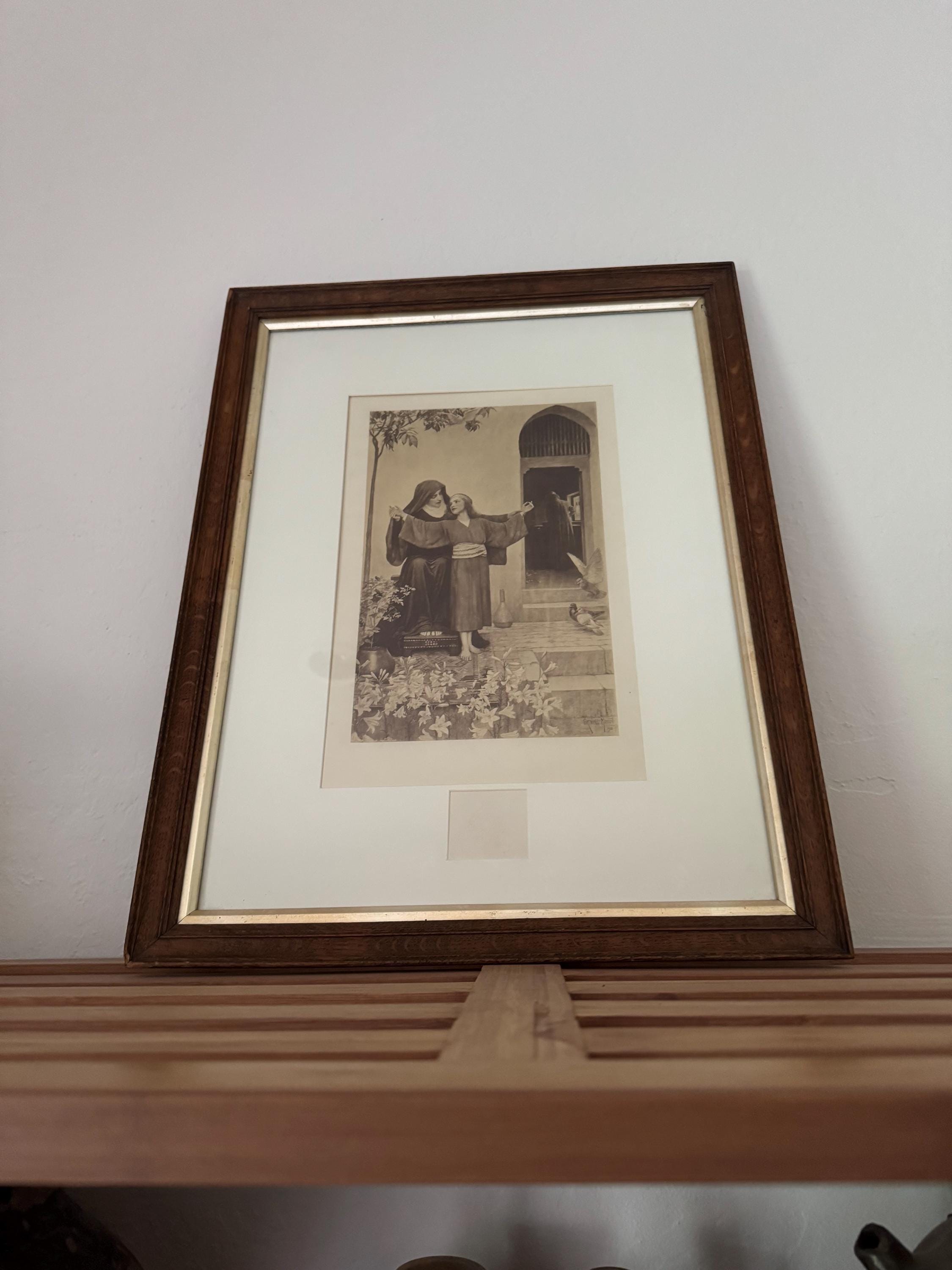 Love Divine- Print by George Henry Grenville Manton, 1910 — Framed Religious Art, Embossed Publisher’s Mark