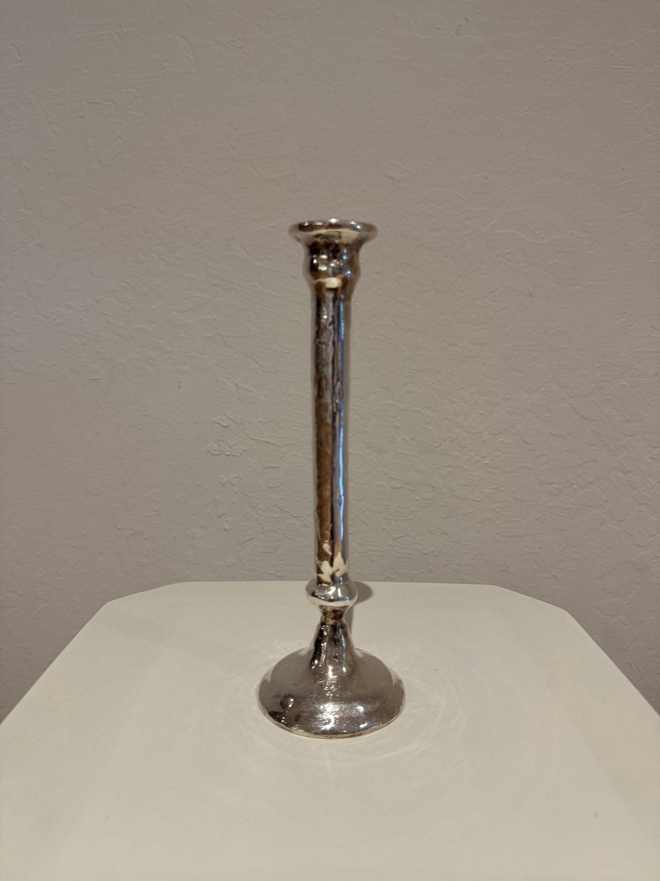 Hammered Metal Candlestick Holder