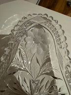 American Brilliant Period Crystal Decorative Relish Dish