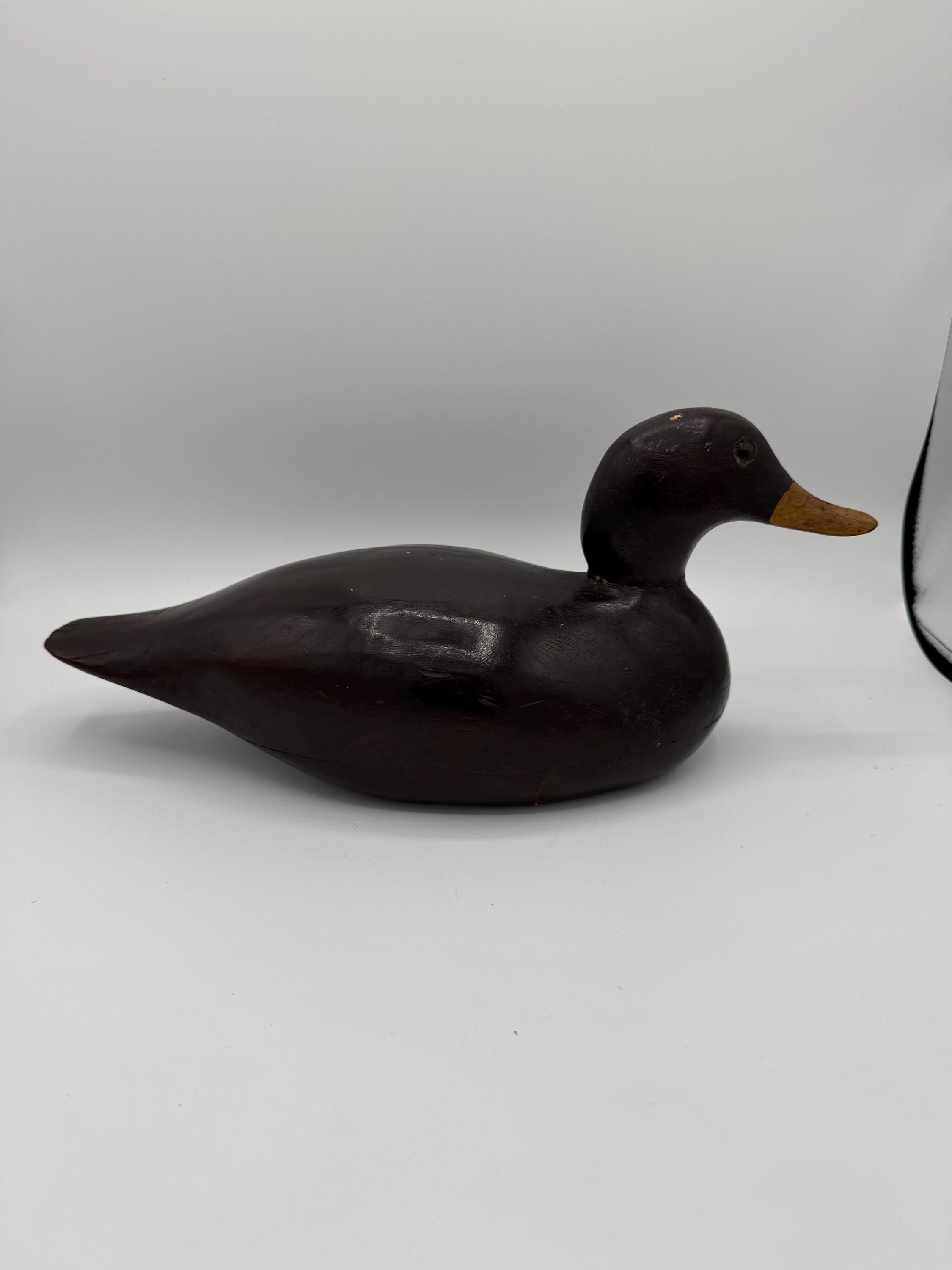 Antique Hand-Carved Wooden Duck Decoy – Rustic Folk Art Home Decor [SS]