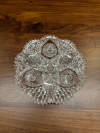 American Brilliant Period Cut Crystal 6" Dish, Hobstars Pattern, c.1910