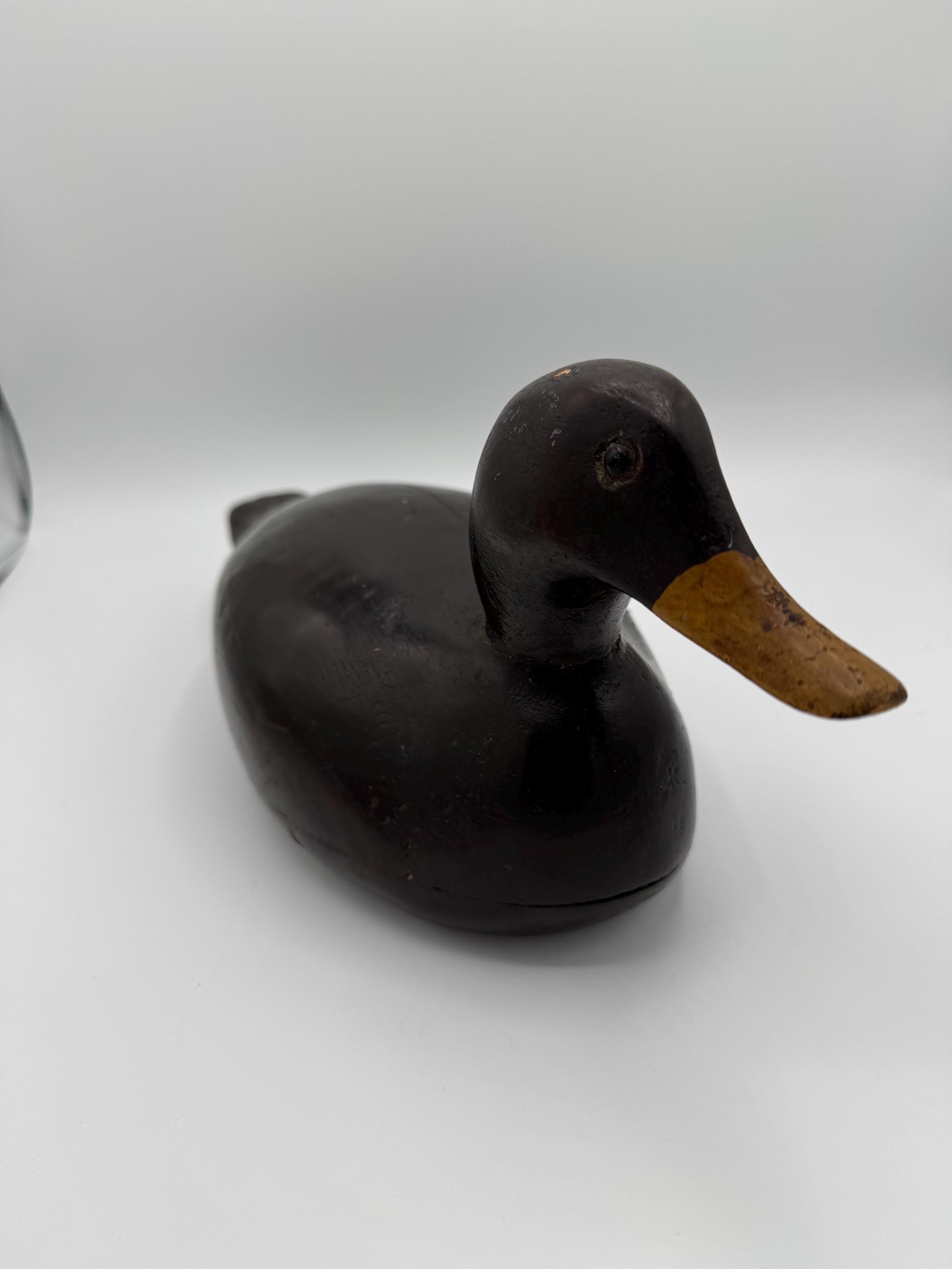 Antique Hand-Carved Wooden Duck Decoy – Rustic Folk Art Home Decor [SS]
