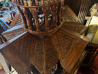 Monumental Antique Handcrafted Walnut Cathedral Bird Cage on Stand