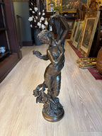 Hippolyte François Moreau “Crépuscule” Patinated Bronze Sculpture, ca. 1857 [JB]