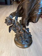 Hippolyte François Moreau “Crépuscule” Patinated Bronze Sculpture, ca. 1857 [JB]
