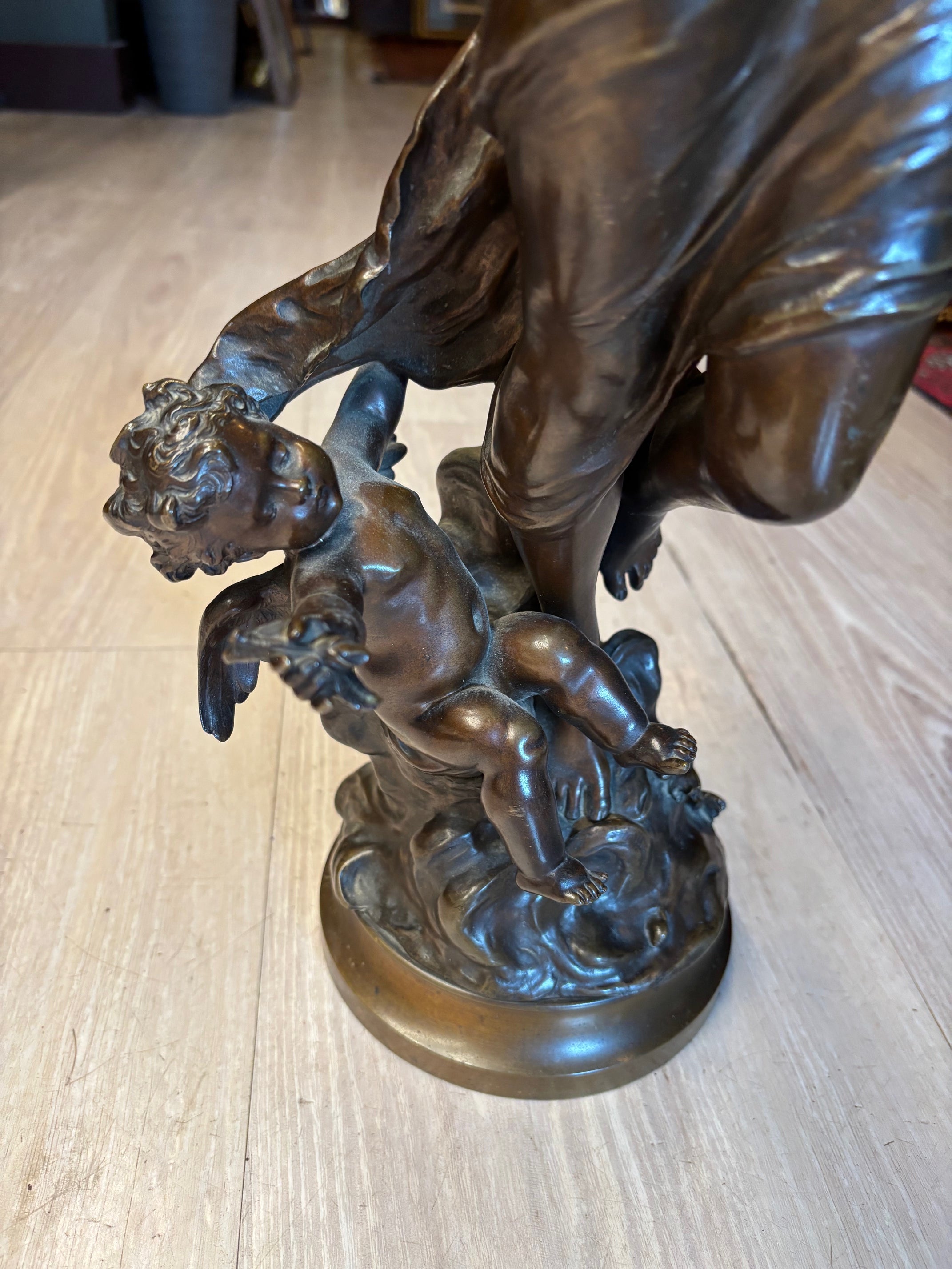 Hippolyte François Moreau “Crépuscule” Patinated Bronze Sculpture, ca. 1857 [JB]