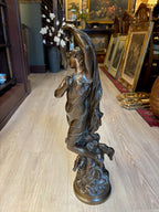 Hippolyte François Moreau “Crépuscule” Patinated Bronze Sculpture, ca. 1857 [JB]