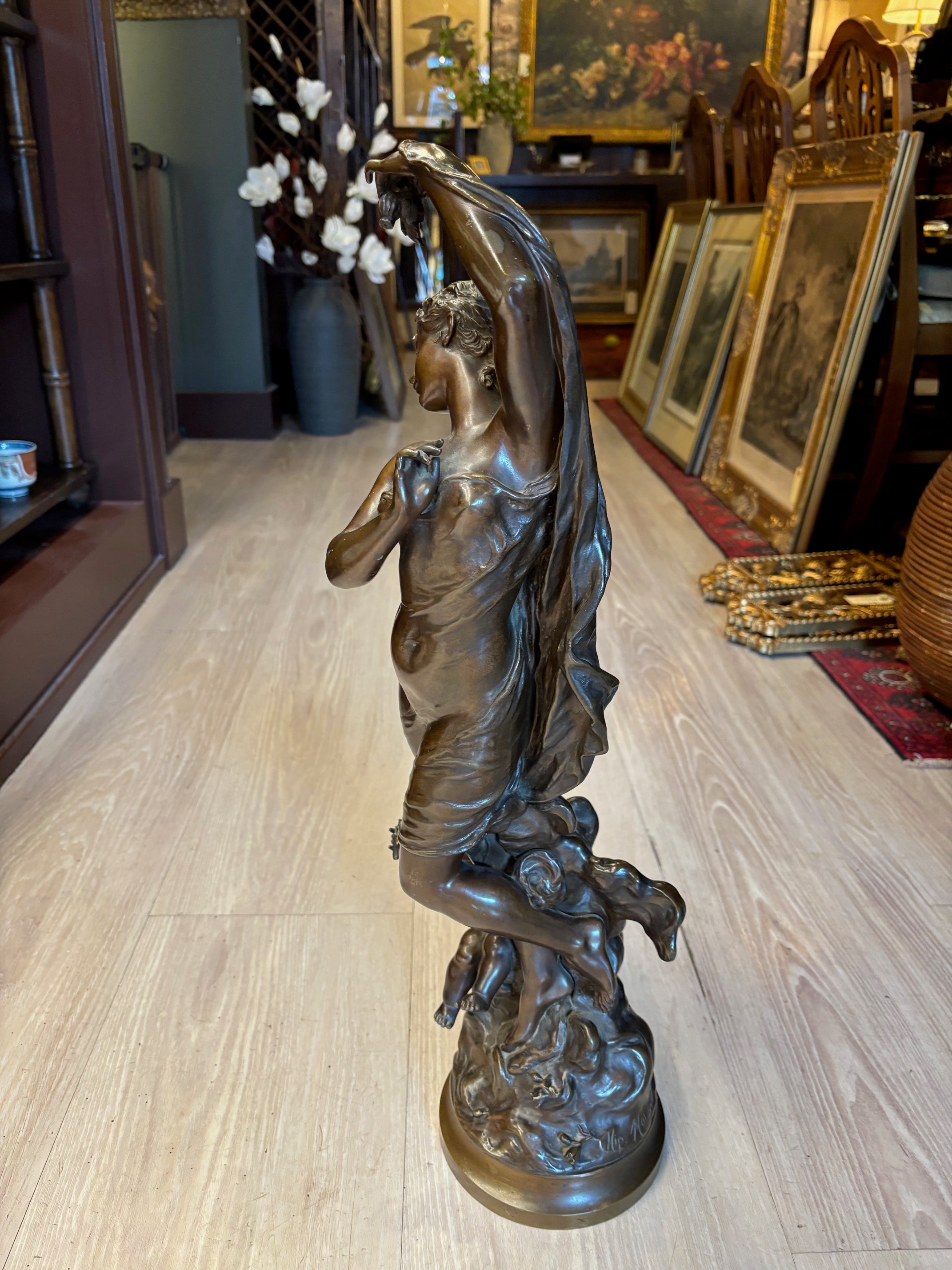 Hippolyte François Moreau “Crépuscule” Patinated Bronze Sculpture, ca. 1857 [JB]