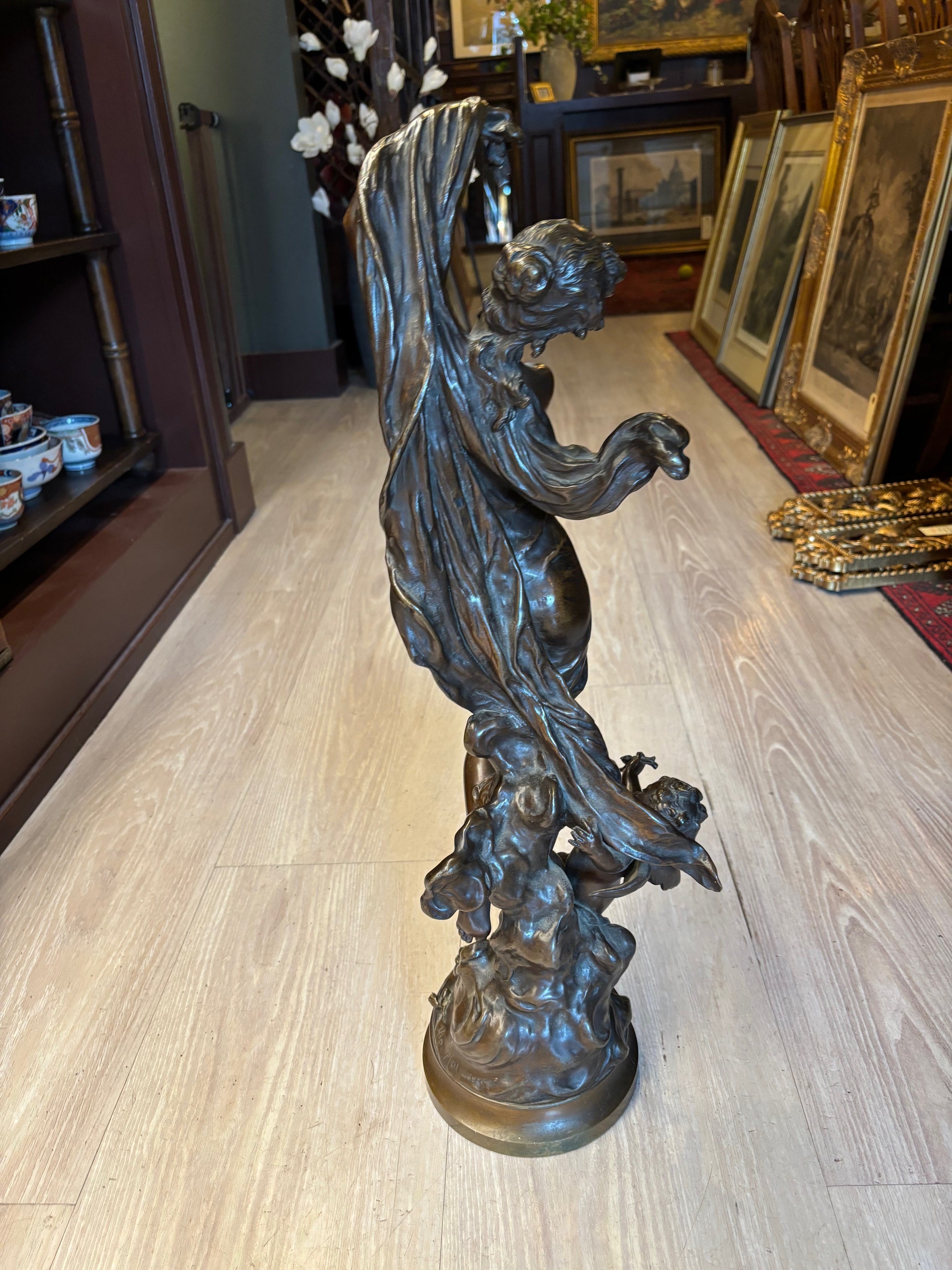 Hippolyte François Moreau “Crépuscule” Patinated Bronze Sculpture, ca. 1857 [JB]