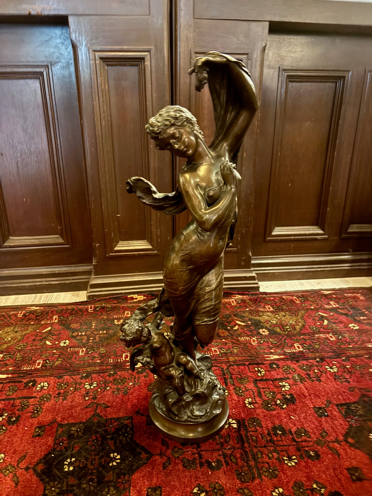 Hippolyte François Moreau “Crépuscule” Patinated Bronze Sculpture, ca. 1857 [JB]