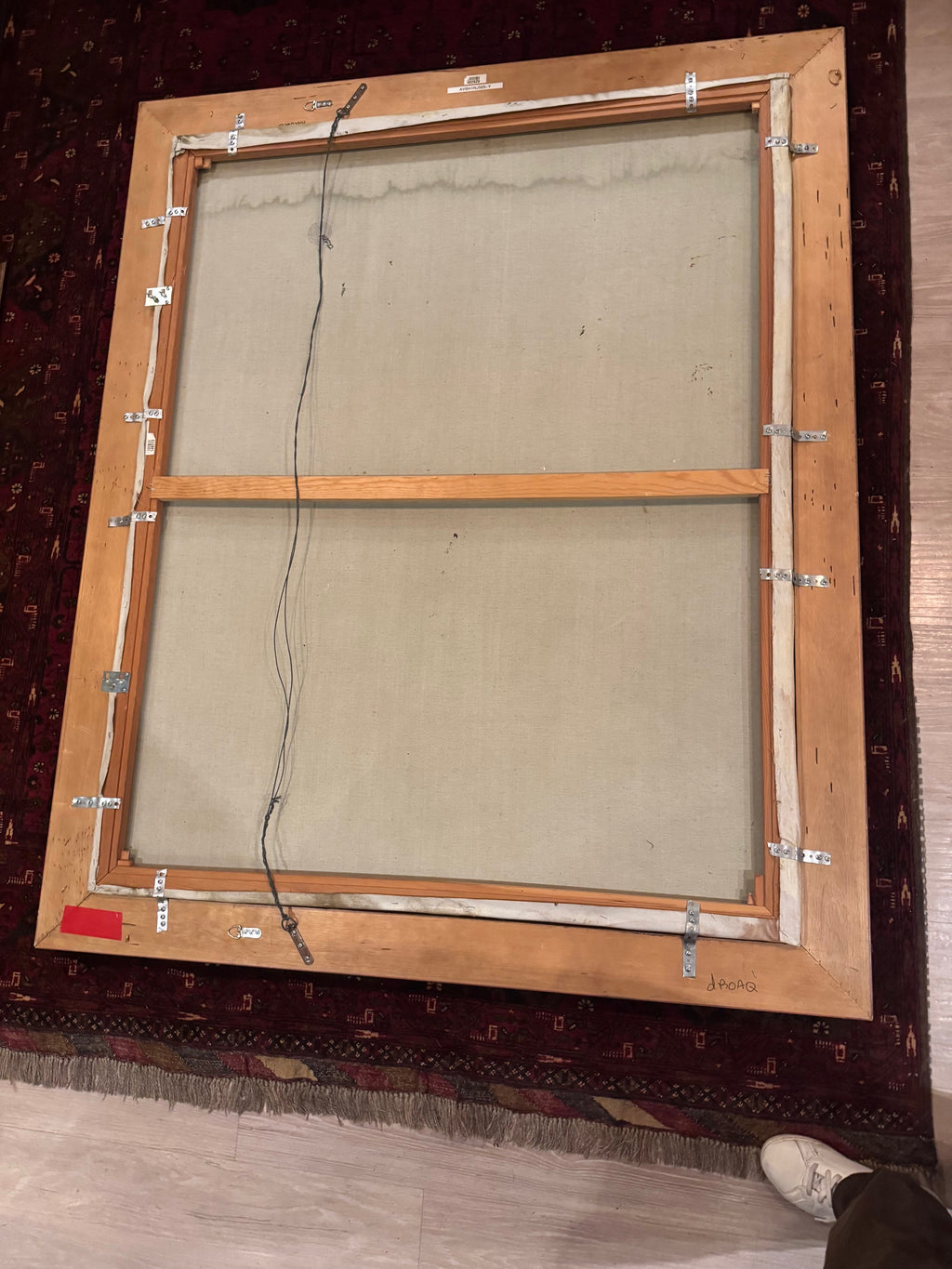 Monumental Dutch Still Life Oil Painting by W. Honner with Fruit & Roses in Gilt Frame