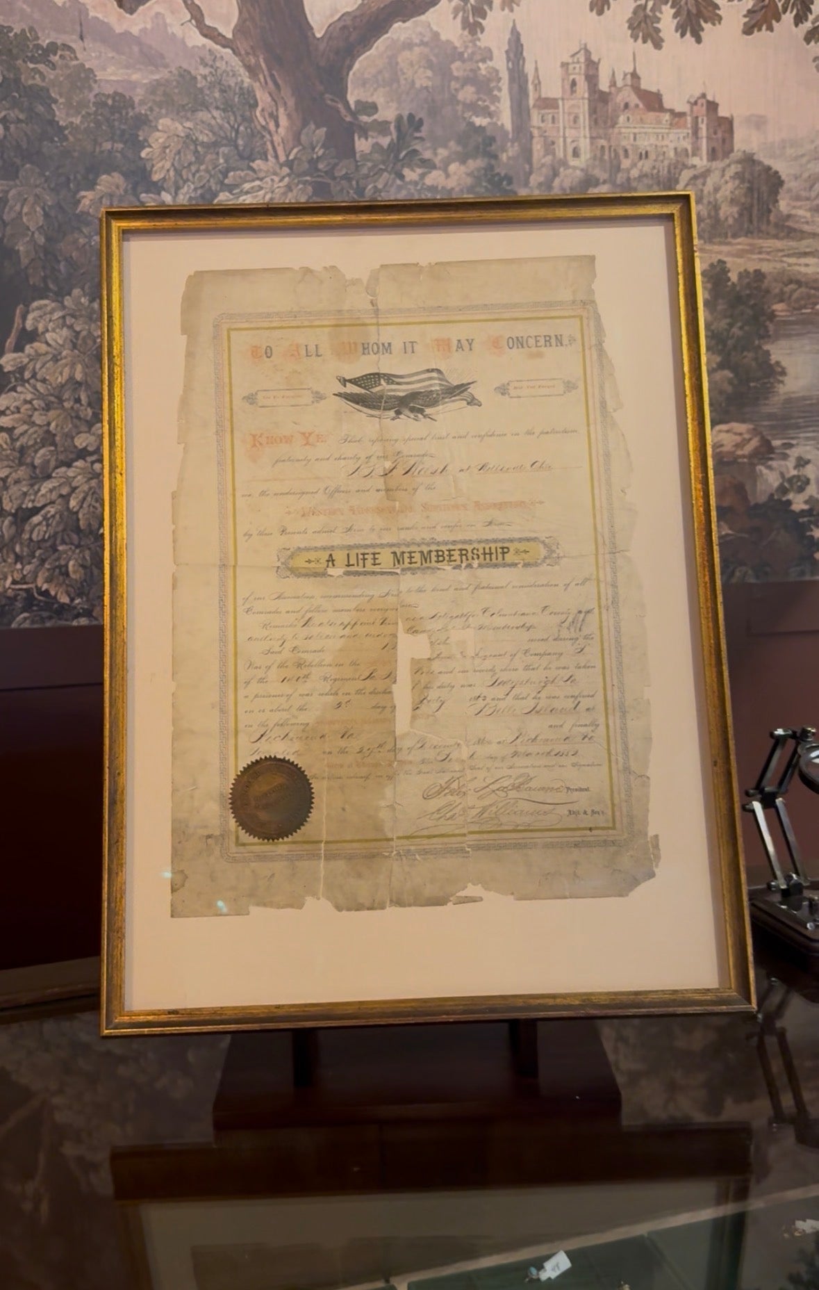 Benjamin F. Welsh, Gettysburg Prisoner of War Certificate & Medal (1882)