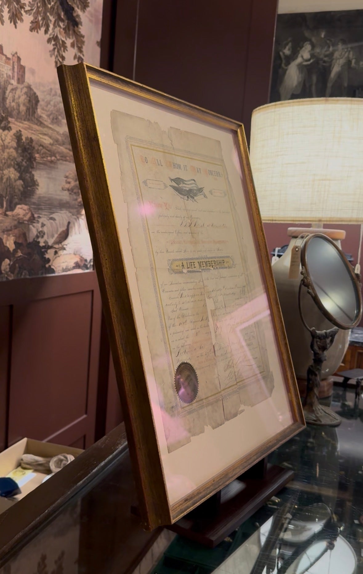 Benjamin F. Welsh, Gettysburg Prisoner of War Certificate & Medal (1882)