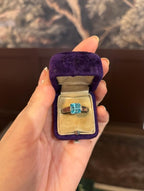 Vintage Sterling Silver & Aquamarine Ring – Size 9 [KF]