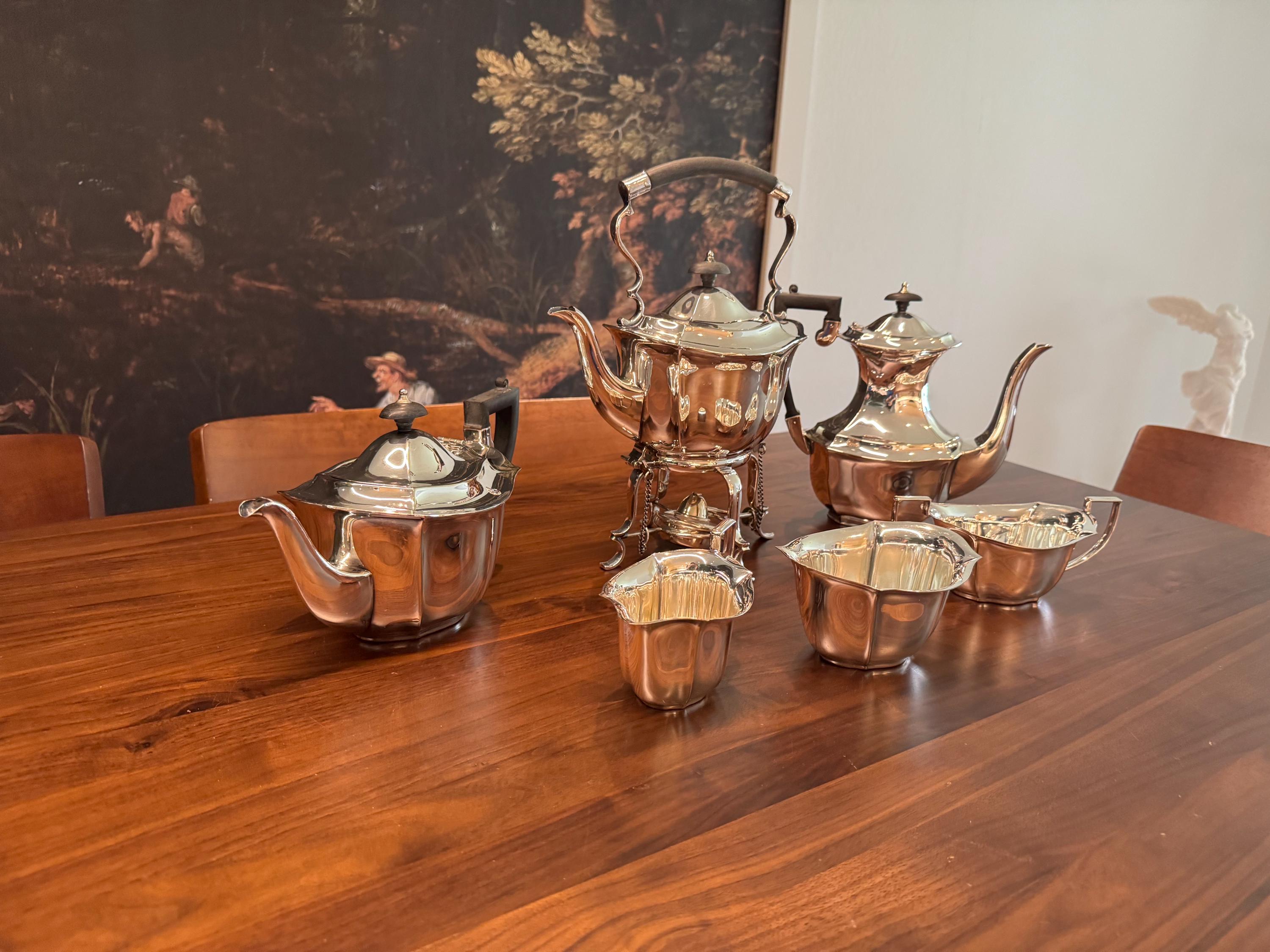 Antique English Silver Plate Coffee & Tea Service - 6 Piece Set, #02007  [SS]