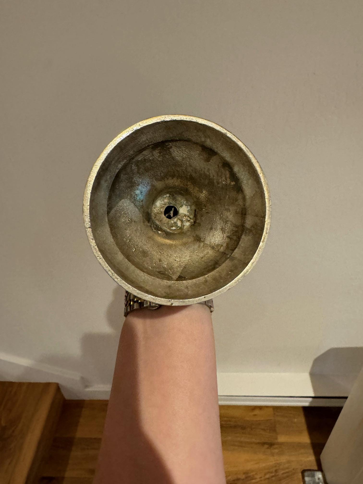 Hammered Metal Candlestick Holder
