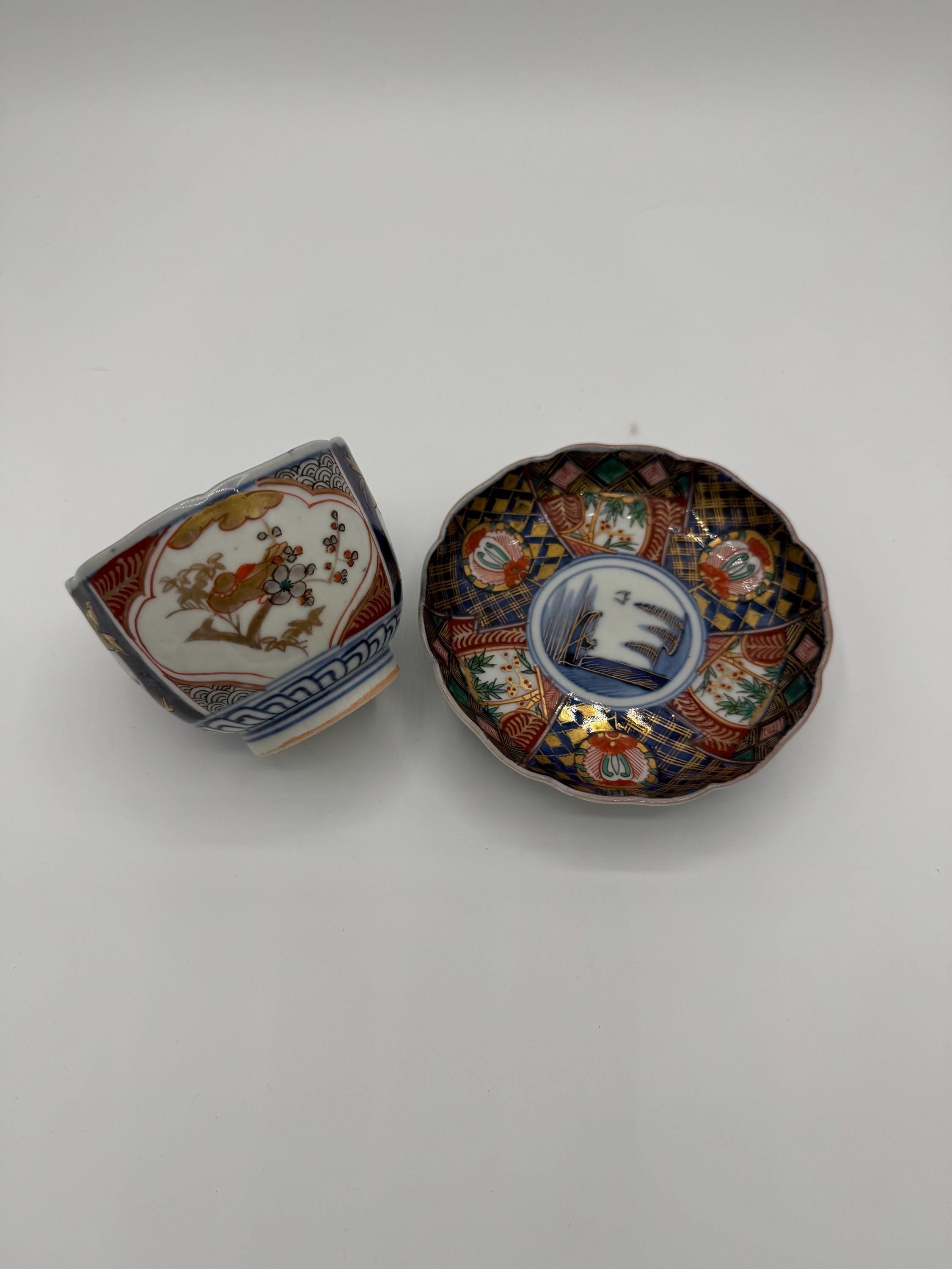 Antique Japanese Imari Porcelain Tea Cup & Saucer Set | Edo-Meiji Period