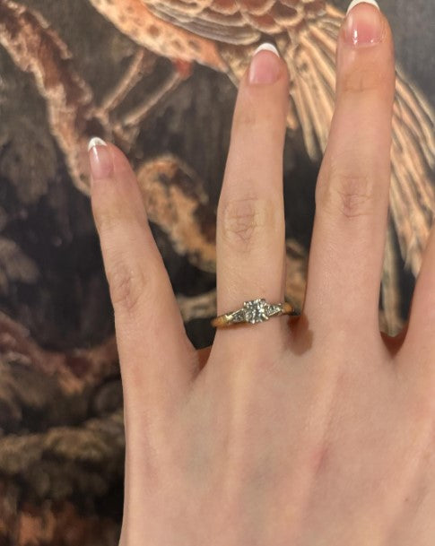 Antique 14k Gold Diamond Ring – Size 6.5 – Classic Early Engagement Style