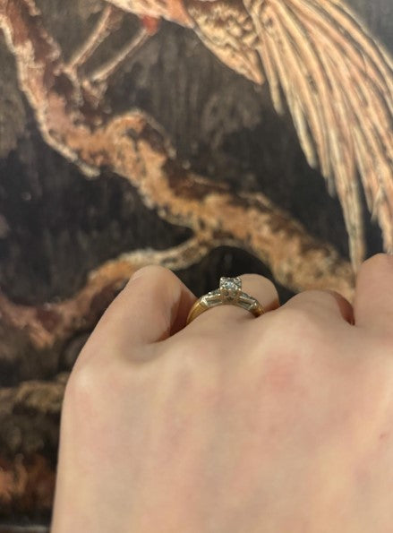 Antique 14k Gold Diamond Ring – Size 6.5 – Classic Early Engagement Style