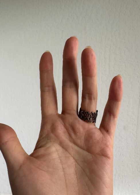 Sterling Silver Sand-Cast Pearl Ring, Size 6.5 [CG]