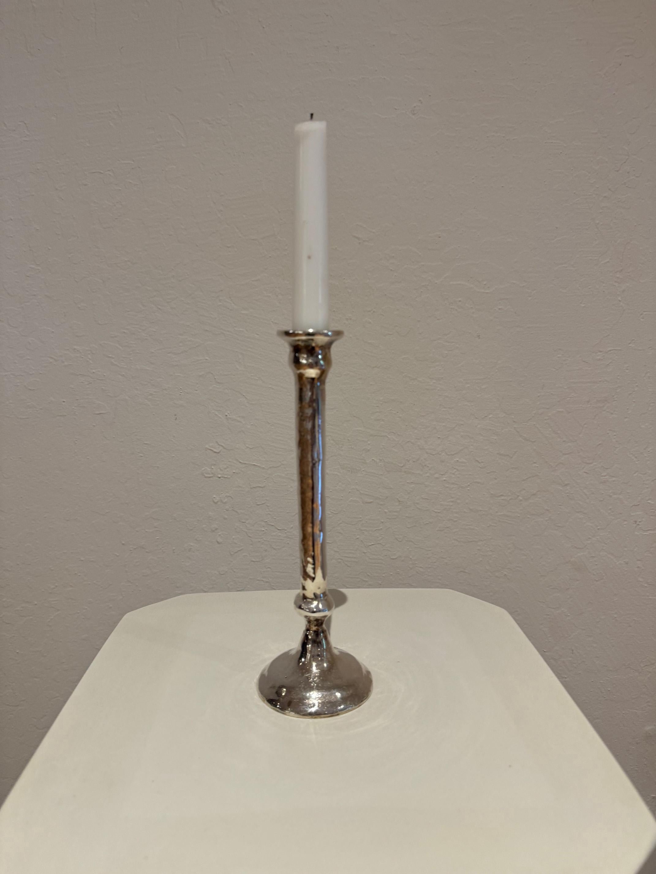 Hammered Metal Candlestick Holder