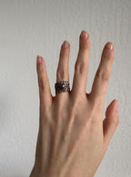 Sterling Silver Sand-Cast Tahitian Pearl Ring, Size 5.5 [CG]