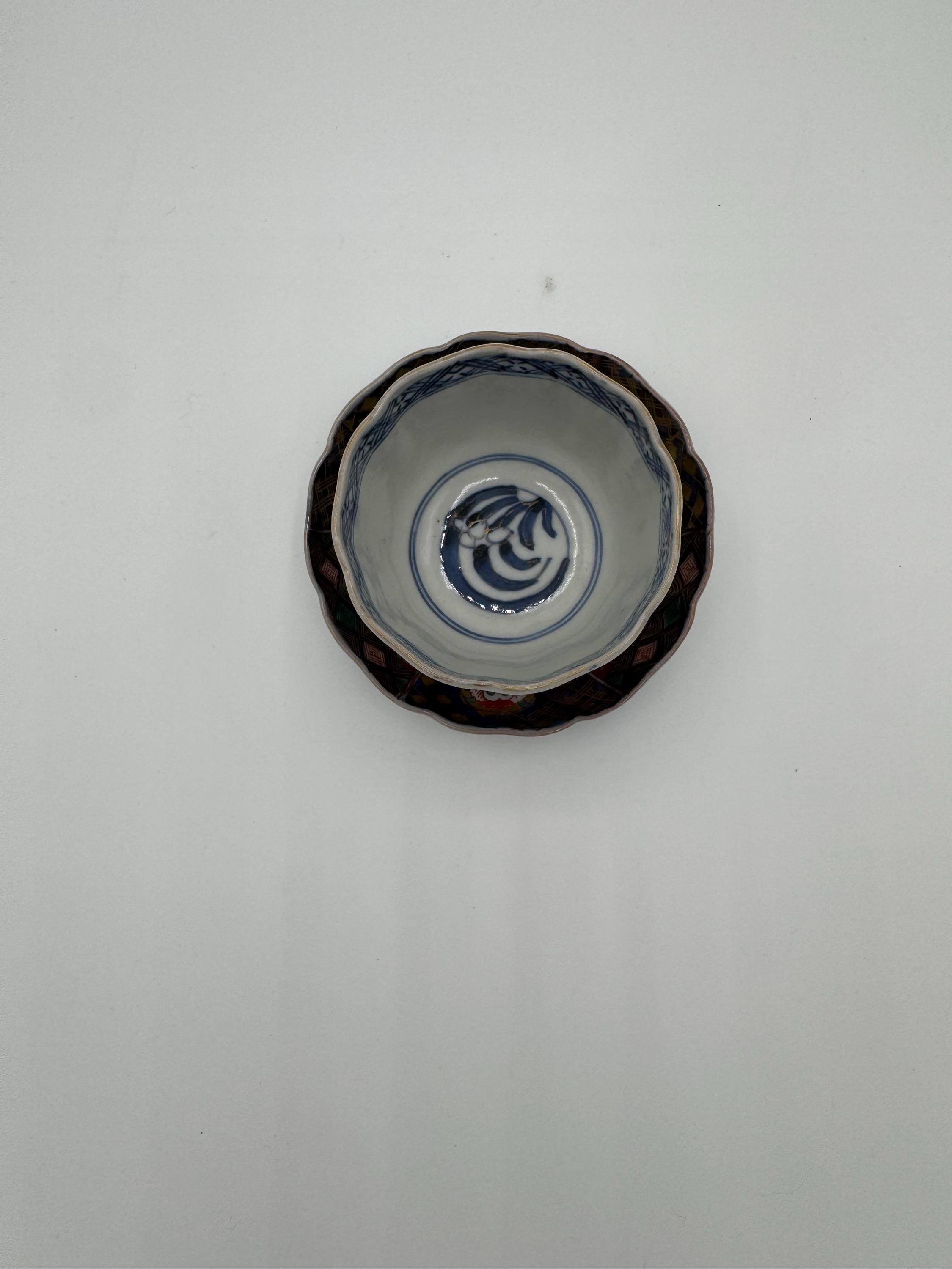 Antique Japanese Imari Porcelain Tea Cup & Saucer Set | Edo-Meiji Period