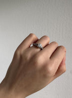Art Deco Inspired Moissanite Ring, Sterling Silver, Size 6 [CG]