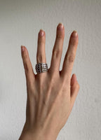 Sterling Silver Natural Zircon Half-Band Ring, Size 6.5 [CG]