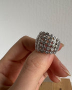 Sterling Silver Natural Zircon Half-Band Ring, Size 6.5 [CG]