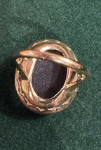 Antique Gold Ring with Banded Agate Cameo of a Woman. Late 18th – Early 19th Century, Italian [LM]