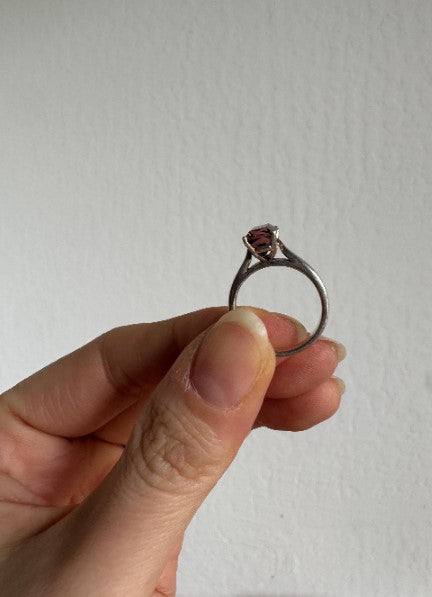 Sterling Silver Garnet Ring, Size 6 [CG]