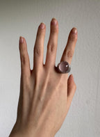 Sterling Silver Rose Quartz Ring, Size 9 [CG]